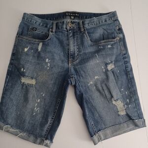 Empyre Distressed Denim Bermuda Shorts Men's Sz 32